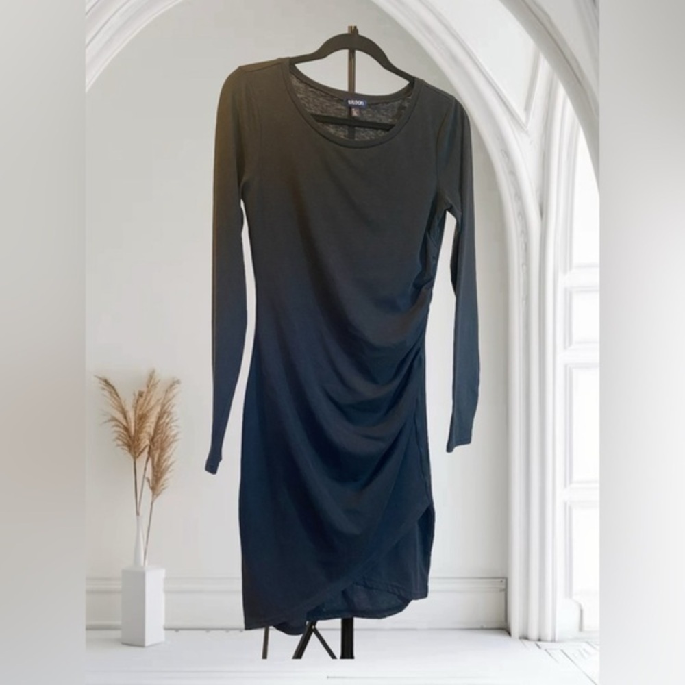 Tildon Long Sleeve Chic Black Midi Dress